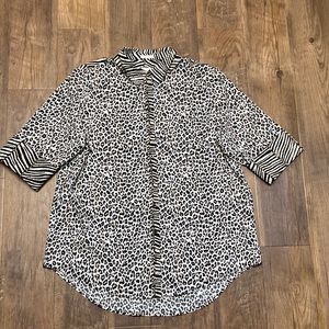 Chico’s Women’s Size XL Animal Print Tunic Top Shirt